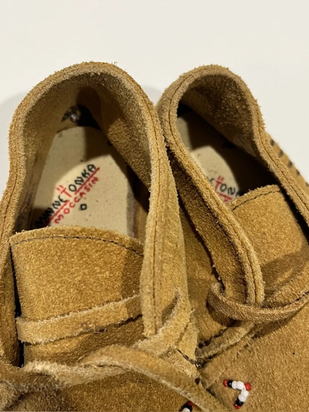 Vintage Minnetonka Leather Moccasins Small Kids Size 9 Shoes